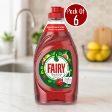 Fairy Washing Up Liquid Pomegranate & Grapefruit 320ml x 6 – Strong Grease-Cutting Dishwashing Liquid