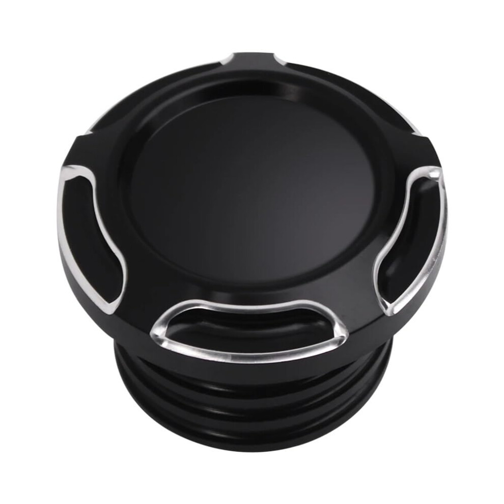 Motorbike Tank Fuel Gas Cap Cnc Aluminium For Harley Sportster Xl883 1200 Dyna Softail Touring Road King Black 9323874104508