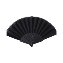 Plastic Hand Held Folding Fan Chinese Kung Fu Hand Fan-Black