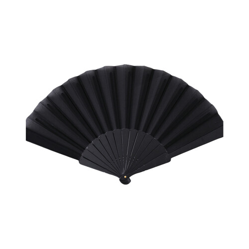 Plastic Hand Held Folding Fan Chinese Kung Fu Hand Fan-Black