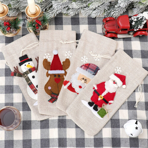 Christmas Wine Bottle Covers Merry Christmas Decorations-B 2