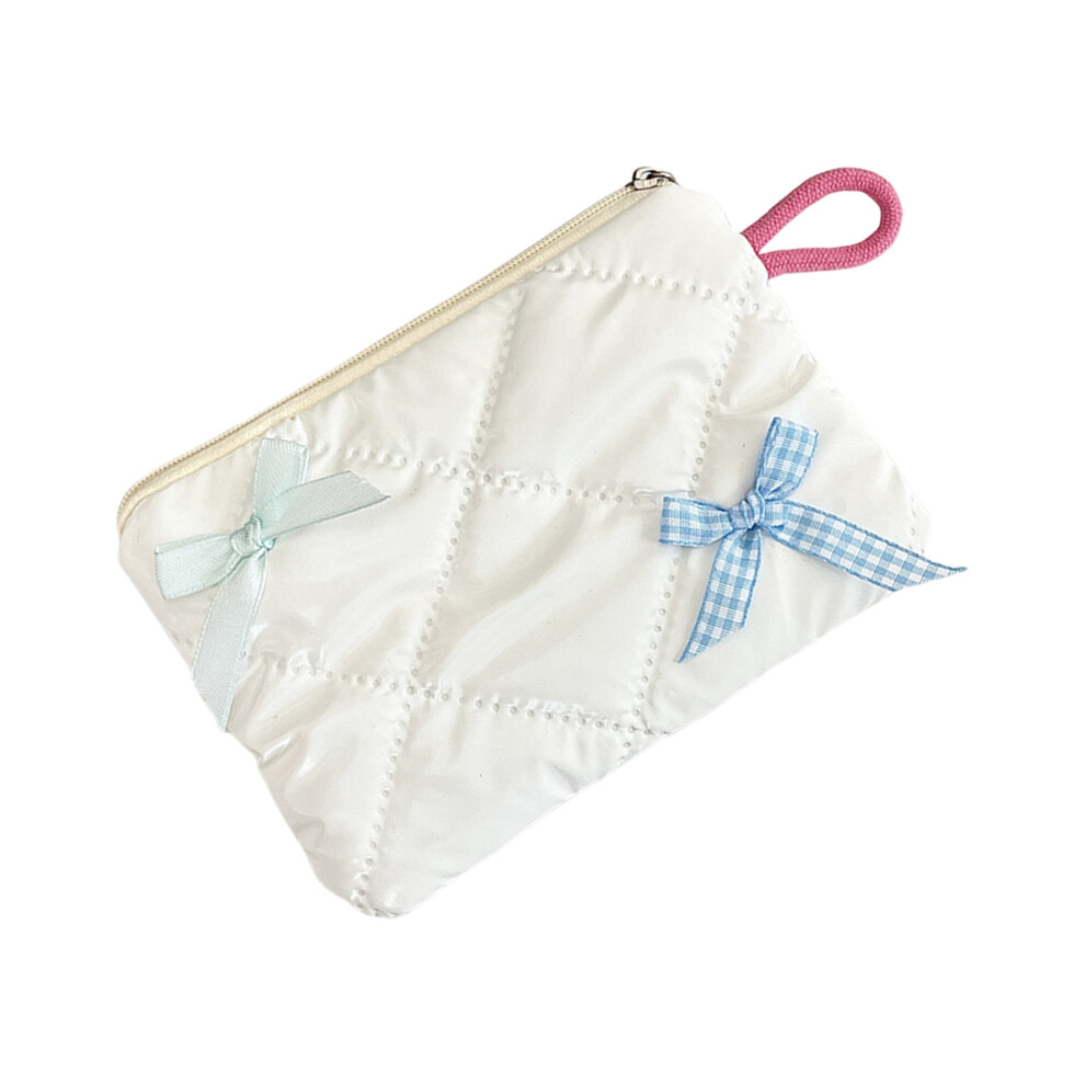 White Stylish Storage Pouch Cosmetic Bag With Detachable