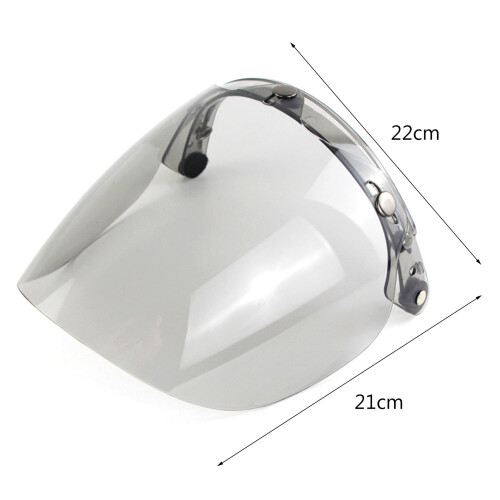 Motorcycle Helmet Bubble Visor Open Face Windproof 3-Snap Lens for Safety 1