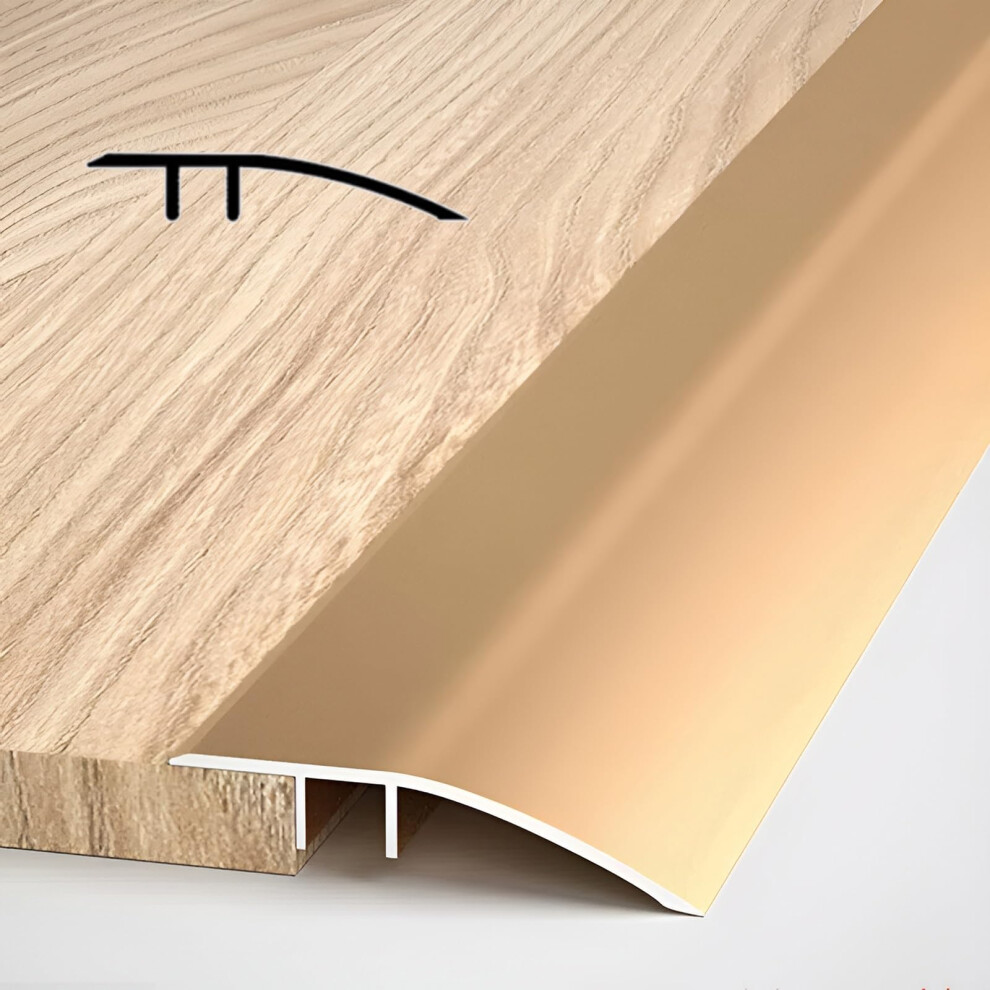 Aluminum Floor Transition Strip 1.6Inch Wide, Doorway Threshold, Carpet To Tile, Gold, 0.20.5In Height, 4.2 Cm X 90 Cm 9339159369944