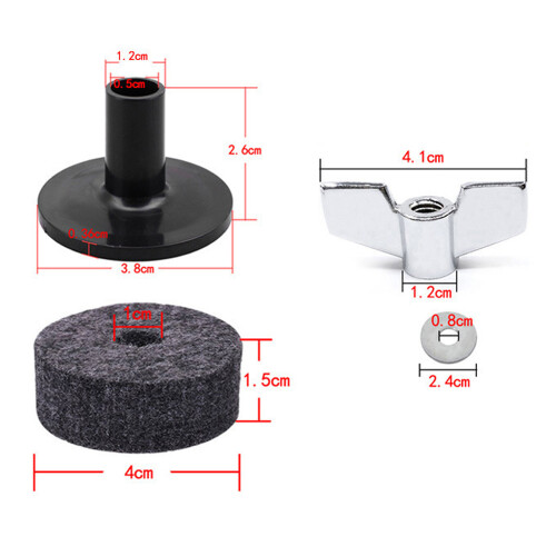 Drum Replacement Felt Set 18pcs Black Drumming Accessories for Percussion Gear 2