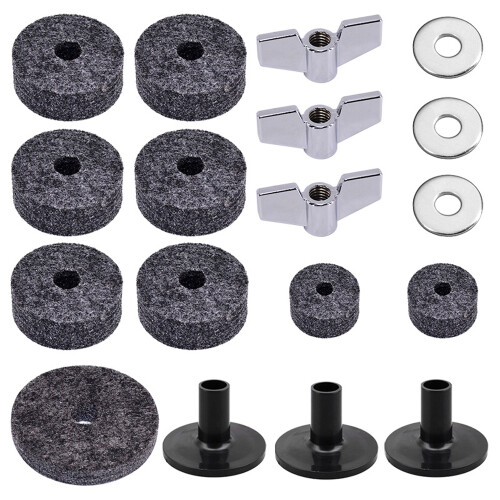 Drum Replacement Felt Set 18pcs Black Drumming Accessories for Percussion Gear 1