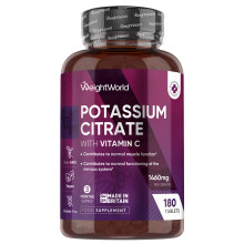 WeightWorld Potassium Supplements with Vitamin C 1460mg | 3 Months Supply | 180 Tablets