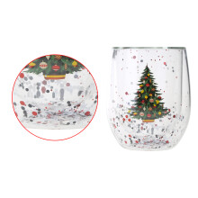 300ml Unique Tea Cup BPA Free Coffee Glass Movable Glitter