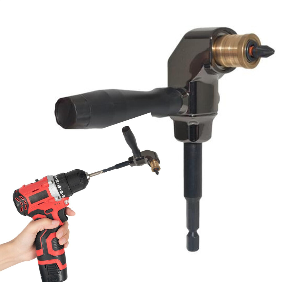 90 Degree Right Angle Drill Ergonomic Handle Adapter, Compact Right Angle Drill, Cordless Drill Bit Adapter 9105992334834