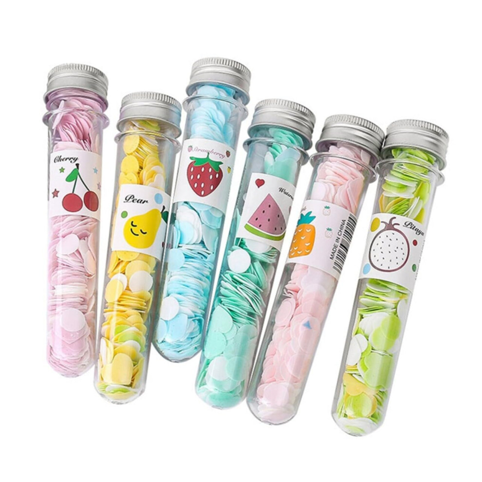 6PCS Disposable Portable Soap Paper Tablets Hand Wash Sheets Random Fruit Patterns For Home/Camping/Hiking/Office