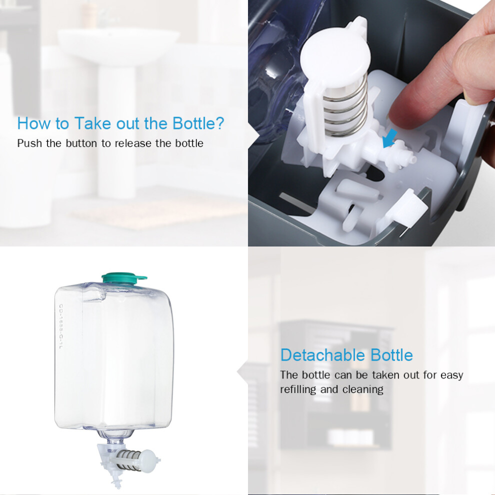 1000Ml Wall Mounted Dispenser Shower Gel Liquid Shampoo Dispenser Holder 9341363615052