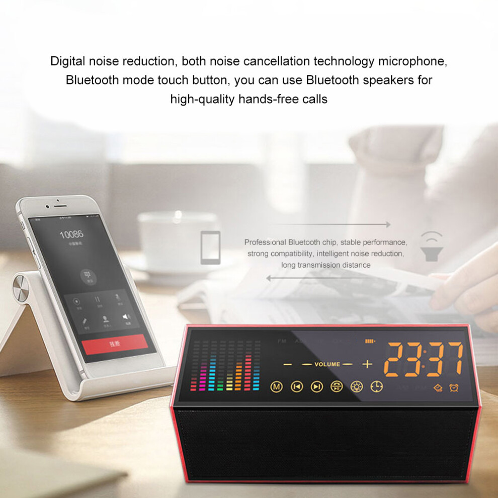 M18 Clock Bluetooth Speaker 10W Portable Wireless With Fm Radio, 214X109x75mm Grain 8081363610763