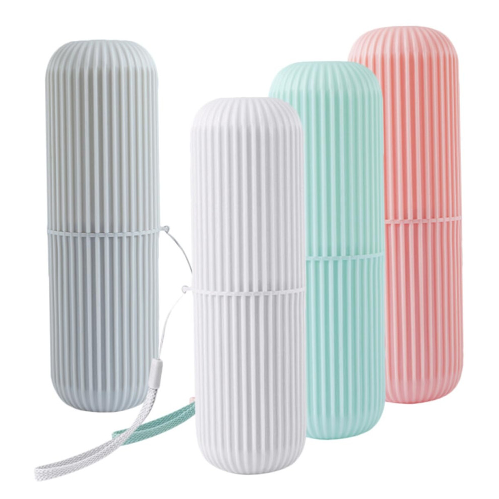 Portable Toothbrush Case 4Pack, PP Material, Compact Travel Holder and Toothpaste Storage For Hotel, Home, Camping, Gym
