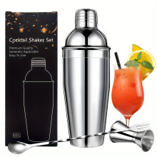 (3pcs) 3pcs Stainless Steel Cocktail Shaker Set - Professional Bartending Tools for Bars, Milk Tea Shops & Home Use