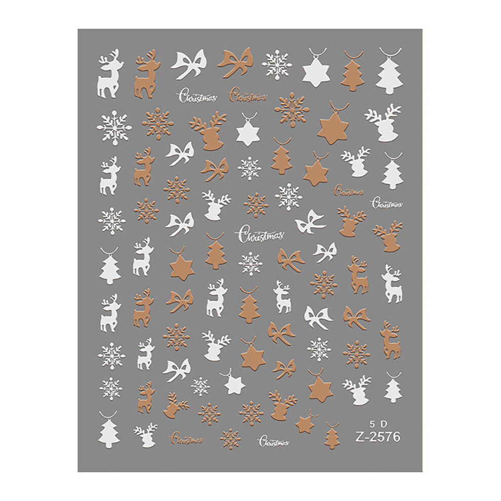 1 Sheet Festive 5D Embossed Glittering Nail Decals for-2576