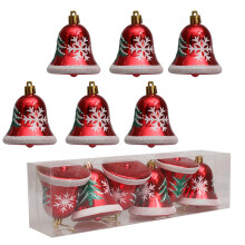 2Pack Christmas Decorations Baubles Bells Hanging-6cm red