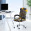 Bürostuhlabdeckung Waschbare Drehbare (Orange/Grau,L) 4