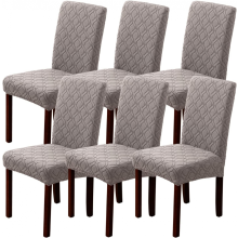 Stretch stoelhoezen, wasbaar, voor keukens en hotels, set van 6, zand