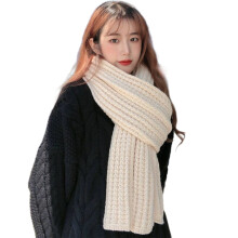 Stylish Knitted Neck Scarf Long Scarf for Teens Girl and-Beige