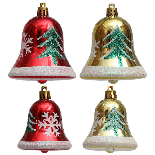2Pack Christmas Decorations Baubles Bells Hanging-6cm red 1