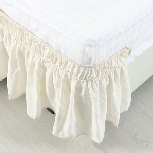 Saia de cama com babados elásticos, modelo simples, 78*80+15 polegadas 2