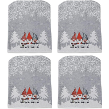 Christmas chair covers, grey, set of 4, removable, washable chair protectors
