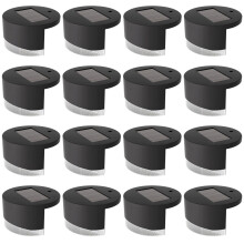 16Pack Solar Fence Lighting Waterproof Outdoor Lights ABS Shell White & Warm Modes Easy Install For Fences & Railings
