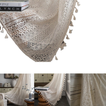 Tenda vintage in uncinetto e maglia Boho Bohemian 150x160 cm Beige