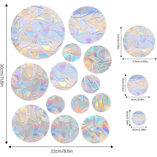 52 αυτοκόλλητα παραθύρων Prism, αυτοκόλλητα Suncatcher, προστασία πουλιών 1