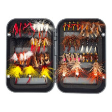 Set di mosche per la pesca alla trota con scatola porta mosche, 54 pezzi