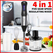 (Black) [5 In 1 Blender] 5 In 1 Immersion Blender | Max 1000W Heavy Duty Motor, 5 Speed Mode, Stainless Steel Blade, With 700ml