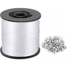Fio de nylon transparente de 0,8 mm, resistente a rasgos, com 200 m de comprimento.