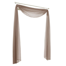 Cortinas decorativas com bandô em voile, dimensões 140 x 600 cm (largura x comprimento)