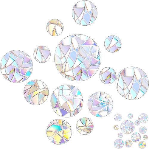 52 αυτοκόλλητα παραθύρων Prism, αυτοκόλλητα Suncatcher, προστασία πουλιών