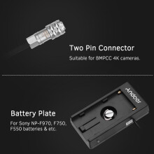 Camera DV Battery Mount Plate for Sony NP-F970 F750 F550 7.4V to 12V