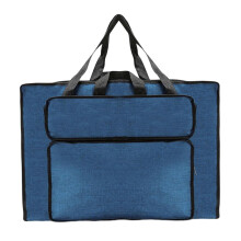 Small Art Folder Bag With Handle, Watercolor Painting Carrying Case, Drawing Board Carrying Bag, Canvas Artwork Bag, Blue