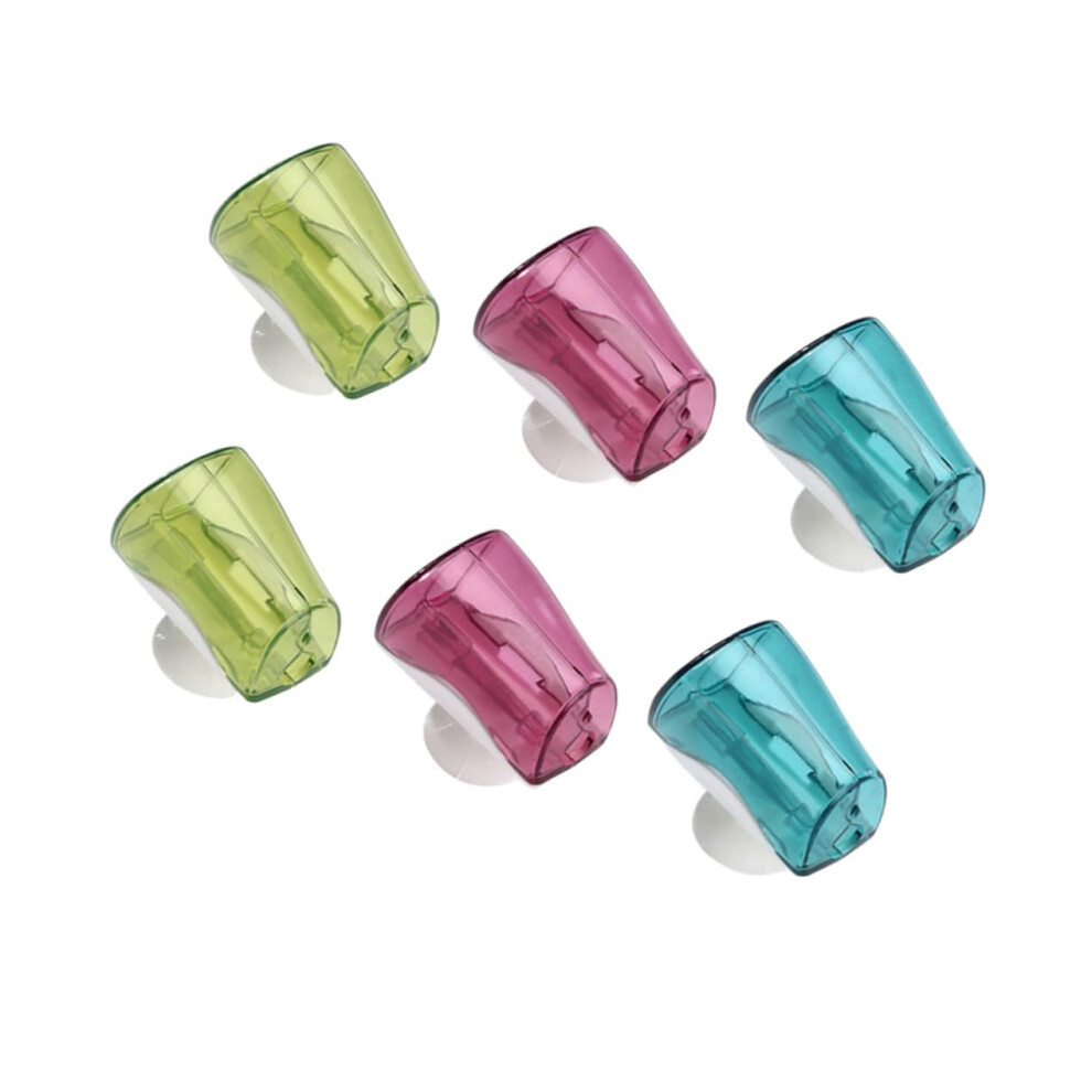 Toothbrush Covers Wall Mounted Suction Cup Dustproof Hygienic Brush Head Caps 6Piece Set Bathroom Kitchen SpaceSaving
