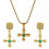 Ensemble de bijoux géométriques élégants, composé d'un collier et de boucles d'oreilles en alliage, 1
