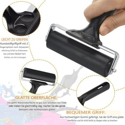 3 Pieces Rubber Roller Rubber Rollers 3.5cm/6cm/10cm Paint Roller Rubber Roller 1
