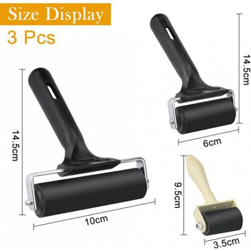 3 Pieces Rubber Roller Rubber Rollers 3.5cm/6cm/10cm Paint Roller Rubber Roller 2