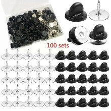 Lot de 100 attaches pour épingles de cravate, épingles vierges avec fermoir papillon pour la création