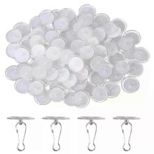 Lot de 80 crochets adhésifs transparents amovibles pour suspension murale au plafond