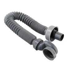 Tuyau d'évacuation flexible pour baignoire et douche, tuyau d'évacuation plat en ABS gris pour baignoire,