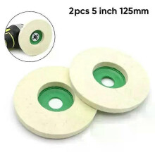 Tampons de polissage ronds en métal, verre et céramique (2 pièces) pour outil rotatif, 125 mm (5 pouces),