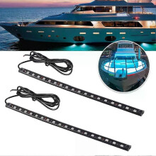 Lot de 2 bandes lumineuses LED 12 V de 30 cm, étanches, rouge et verte, pour la navigation à l'avant