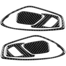 Pour Chevrolet Camaro - Garniture de poignée de porte intérieure en fibre de carbone, autocollant pour