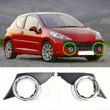 Cache antibrouillard avant chromé, grille, accessoires auto pour Peugeot 207 Sport 2006-2009