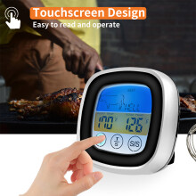 Touchscreen-Fleischthermometer 75x75x25mm Schwarz