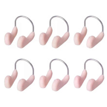 Lot de 6 pinces nasales étanches anti-étouffement pour la natation, avec fil métallique et protection