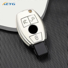 Étui de protection pour clé de voiture télécommandée (noir) en TPU pour Mercedes-Benz Classe A, B, C,